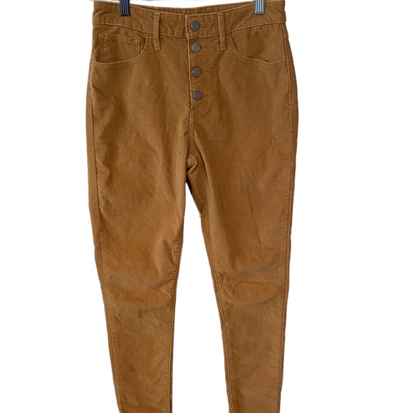 LEVI’S 721 HIGH RISE SKINNY BUTTON FLY CAMEL TAN CORDUROY JEANS SIZE 27x28 - Picture 10 of 16